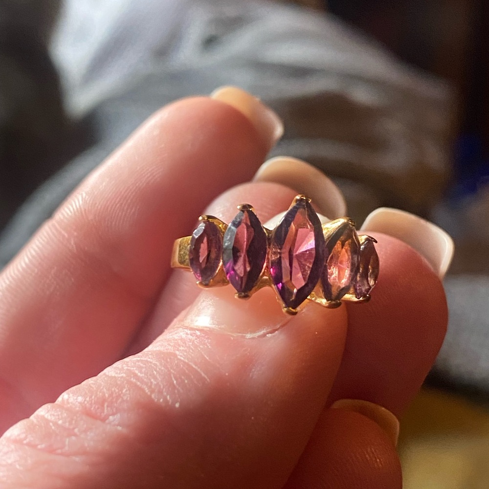 Purple Multi-Gem Statement Ring - image 5
